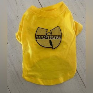 Wutang yellow tshirt psycho rap cute hip hop dog pet clothing sleeves cat small